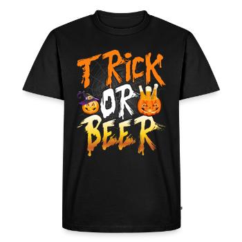 Halloween Trick Or Beer - Men's Premium Organic T-Shirt - black - Front - Nico (187cm)