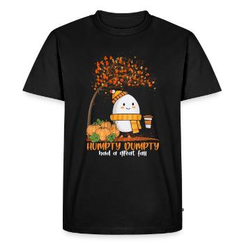 Humpty Dumpty Egg Fall Pumpkin Spice Latte - Men's Premium Organic T-Shirt - black - Front - Nico (187cm)