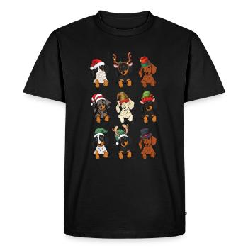 Chien de blaireau Christmas Costume - T-shirt Premium bio Homme - noir - Devant - Nico (187cm)
