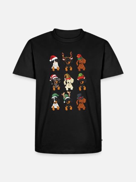 Dachshund Christmas Costume - Men's Premium Organic T-Shirt - black