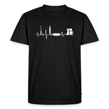 Baking Heartbeat ECG Frequency Baker Profession - Men's Premium Organic T-Shirt - black - Front - Nico (187cm)