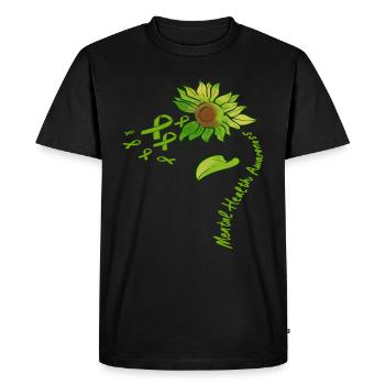 Sunflower Mental Health Awareness Dépression - T-shirt Premium bio Homme - noir - Devant - Nico (187cm)