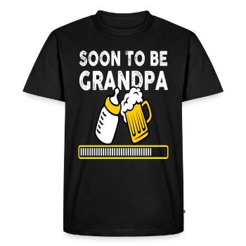 Soon To Be Grandpa Promoted Grandfather - Men's Premium Organic T-Shirt - black - Front - Nico (187cm)