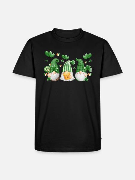 Gnome Irish Lucky Beer Drinking - Men's Premium Organic T-Shirt - black