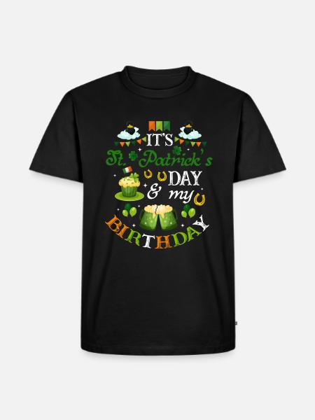 St Patrick's Day Birthday - Men's Premium Organic T-Shirt - black