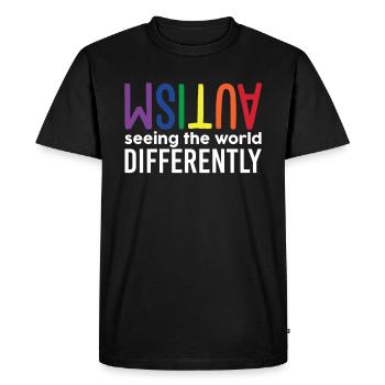 L’autisme voit le monde différemment - T-shirt Premium bio Homme - noir - Devant - Nico (187cm)