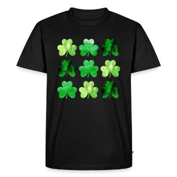 Shamrocks Lucky Leaves Saint Patricks Day - T-shirt Premium bio Homme - noir - Devant - Nico (187cm)