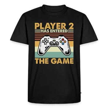 Player 2 Entered The Game Fathers Day - Men's Premium Organic T-Shirt - black - Front - Nico (187cm)
