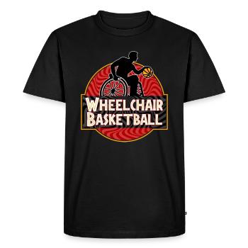 Basketball en fauteuil roulant Basketball en fauteuil roulant - T-shirt Premium bio Homme - noir - Devant - Nico (187cm)