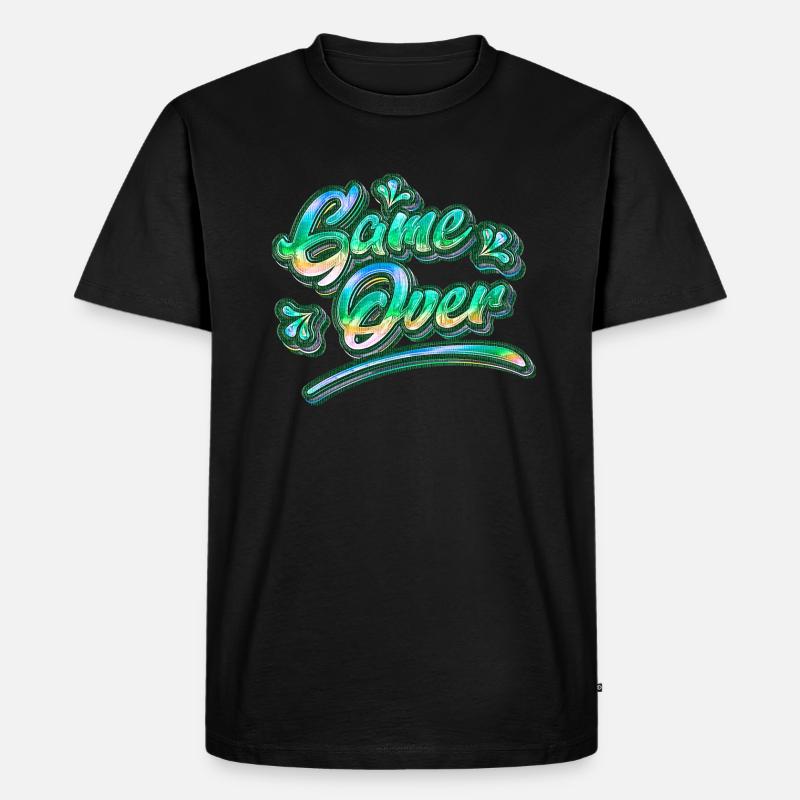 Game Over Graffiti - Männer Premium Bio T-Shirt - Schwarz