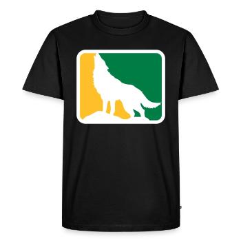 Wolf Dog Wildlife Werewolf Logo | Colors can be changed - Men's Premium Organic T-Shirt - black - Front - Nico (187cm)