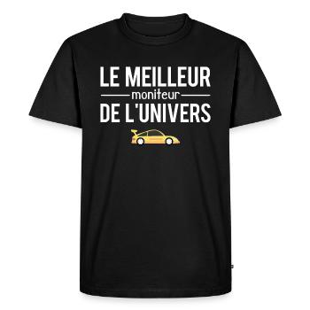 Le meilleur moniteur de l'univers auto école - T-shirt Premium bio Homme - noir - Devant - Nico (187cm)
