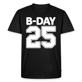 Numéro Shirt 25/25 ans numéro de maillot Bday - T-shirt Premium bio Homme - noir - Devant - Nico (187cm)