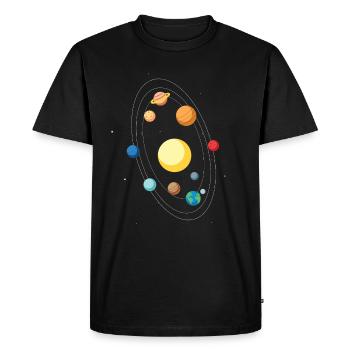 Solar System Classic Space Gift Idea - Men's Premium Organic T-Shirt - black - Front - Nico (187cm)