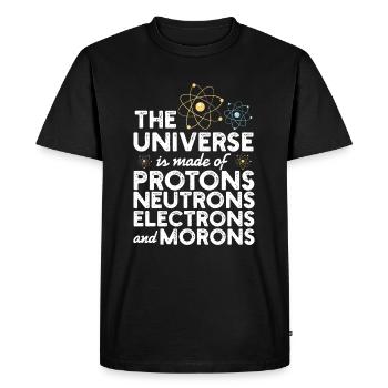 The Universe Is Made Of Protons Neutrons Gift - Men's Premium Organic T-Shirt - black - Front - Nico (187cm)