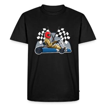 Idée cadeau vintage karting rétro karting - T-shirt Premium bio Homme - noir - Devant - Nico (187cm)