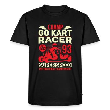 Idée cadeau Go Kart Racer Super Speed Racetrack - T-shirt Premium bio Homme - noir - Devant - Nico (187cm)