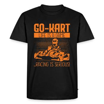 Go Kart Life Is A Game Racing Is Serious Go-Kart - T-shirt Premium bio Homme - noir - Devant - Nico (187cm)