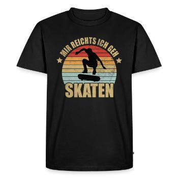 Enough for me i go skating skating skate board - Men's Premium Organic T-Shirt - black - Front - Nico (187cm)