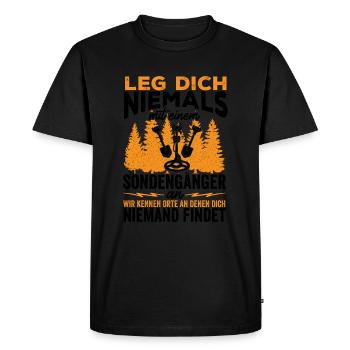 Ne jamais se faire allonger Avec un sondeur - T-shirt Premium bio Homme - noir - Devant - Nico (187cm)