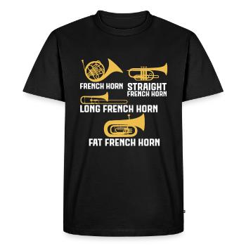 Waldhorn Musikinstument Hornist Waldhornspieler - T-shirt Premium bio Homme - noir - Devant - Nico (187cm)
