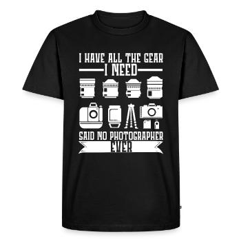 Photographe Photographie Appareil photo Photographe Cadeau - T-shirt Premium bio Homme - noir - Devant - Nico (187cm)