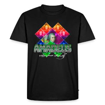 Mozart Pop Art | Wolfgang Amadeus Mozart Cadeau - T-shirt Premium bio Homme - noir - Devant - Nico (187cm)