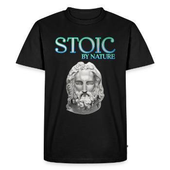 Stoïque par nature - T-shirt Premium bio Homme - noir - Devant - Nico (187cm)