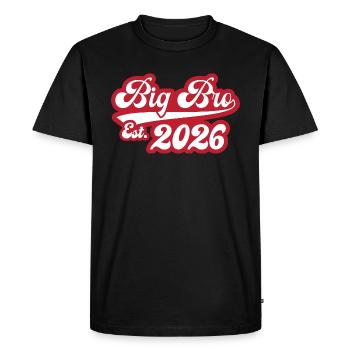 Big Bro Est 2026 - Men's Premium Organic T-Shirt - black - Front - Nico (187cm)