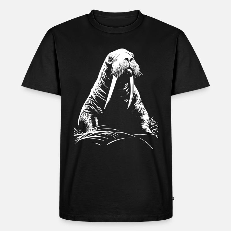 Walrus - Männer Premium Bio T-Shirt - Schwarz