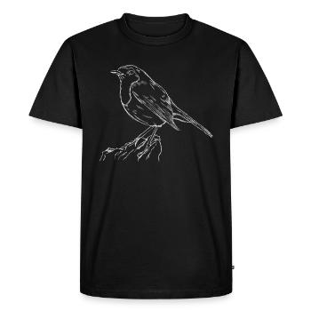 Le Rouge-Gorge Oiseaux chanteurs Protection de la nature - T-shirt Premium bio Homme - noir - Devant - Nico (187cm)