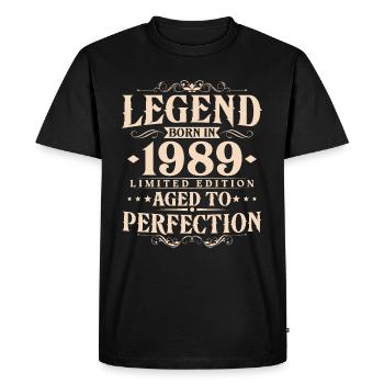 Légende 1989 Vintage Born Vintage Anniversaire - T-shirt Premium bio Homme - noir - Devant - Nico (187cm)
