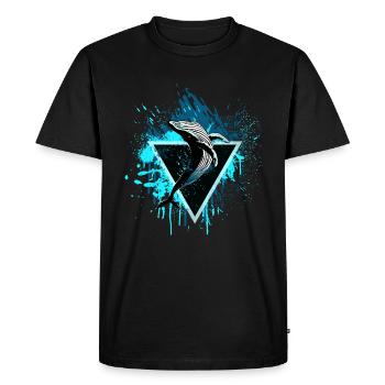 Whale with triangle - Men's Premium Organic T-Shirt - black - Front - Nico (187cm)