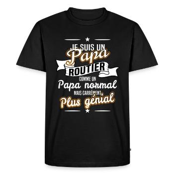 Routier - T-shirt Premium bio Homme - noir - Devant - Nico (187cm)