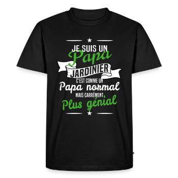 papa jardinier cadeau fan de jardin - T-shirt Premium bio Homme - noir - Devant - Nico (187cm)