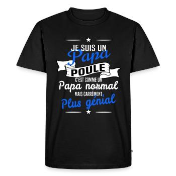 papa poule - T-shirt Premium bio Homme - noir - Devant - Nico (187cm)