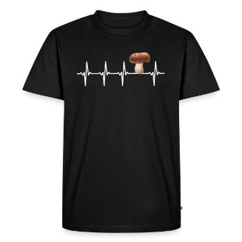 Cueillette de champignons cueilleur de champignons battement de coeur - T-shirt Premium bio Homme - noir - Devant - Nico (187cm)