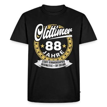 88 ans Oldtimer 88 ans - T-shirt Premium bio Homme - noir - Devant - Nico (187cm)