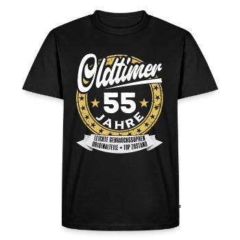 55th Birthday Vintage 55 Years - Men's Premium Organic T-Shirt - black - Front - Nico (187cm)