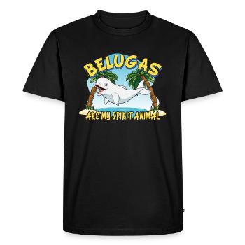 Béluga Baleine Bélugas Animal - T-shirt Premium bio Homme - noir - Devant - Nico (187cm)