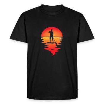 Stand Up Paddle SUP Surf Coucher de soleil - T-shirt Premium bio Homme - noir - Devant - Nico (187cm)