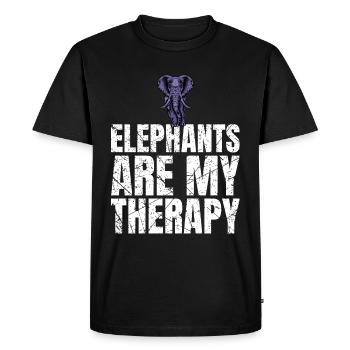 Les éléphants sont mon ami animal éléphant de thérapie - T-shirt Premium bio Homme - noir - Devant - Nico (187cm)