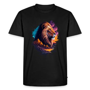 Illustration abstraite du lion - T-shirt Premium bio Homme - noir - Devant - Nico (187cm)