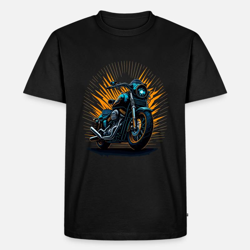 Klassisches Motorrad - Männer Premium Bio T-Shirt - Schwarz
