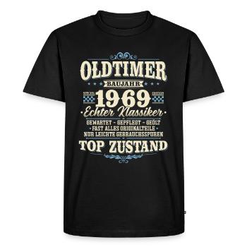 Voiture Vintage Construit en 1969 Vintage Born Birthday - T-shirt Premium bio Homme - noir - Devant - Nico (187cm)