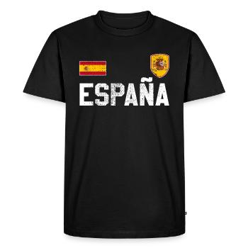 Jersey Spain - Men's Premium Organic T-Shirt - black - Front - Nico (187cm)