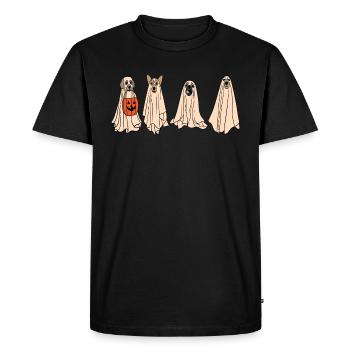 Ghost Dog Shirt, 2022 Happy Halloween - Men's Premium Organic T-Shirt - black - Front - Nico (187cm)