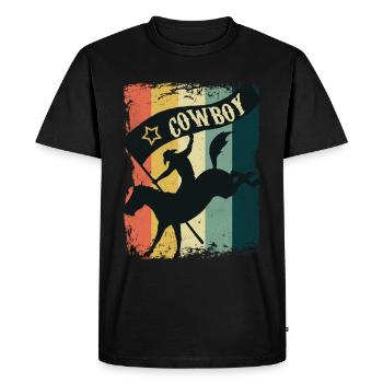 Cowboy Cowboys Rodeo Cowboys Gift Fun Ideas C - Men's Premium Organic T-Shirt - black - Front - Nico (187cm)