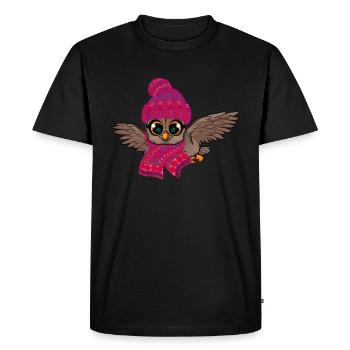 Hibou des Glaces Engelures Automne Hiver - T-shirt Premium bio Homme - noir - Devant - Nico (187cm)