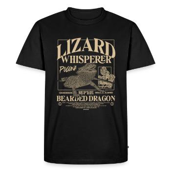 Dragons barbus, Dragons barbus, Lézard chuchotant à l’oreille - T-shirt Premium bio Homme - noir - Devant - Nico (187cm)